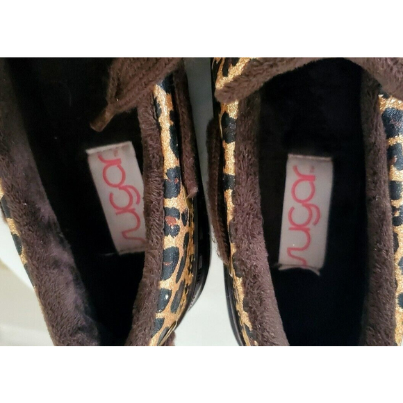 Sugar Women's Brown Animal Print Slip-On Duck Rain Shoes Boots Size 8 EUC - Picture 5 of 7